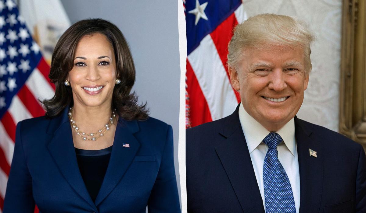 Трамп назвав Гарріс "тупою" / колаж УНІАН, фото Вікіпедія Трамп назвав Гарріс "тупою" / колаж УНІАН, фото Вікіпедія