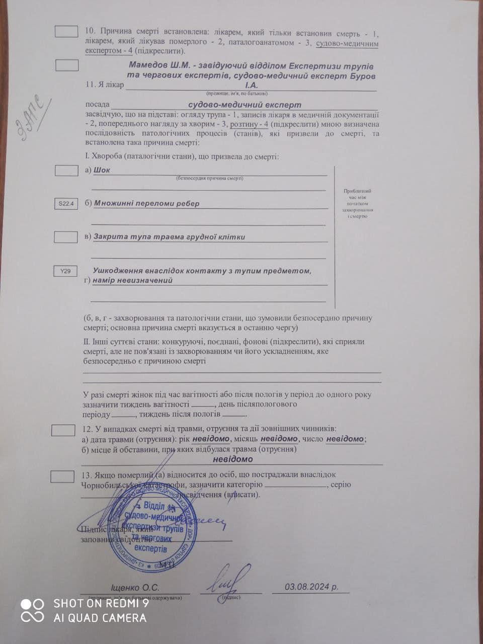 Судмедексперт встановив причину смерті Олександра Іщенка/ фото Facebook / Святослав Паламар Судмедексперт встановив причину смерті Олександра Іщенка/ фото Facebook / Святослав Паламар