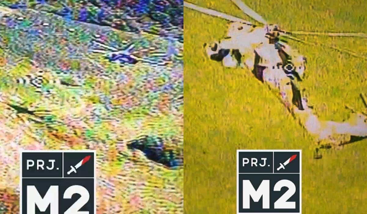 Український дрон збив російський Мі-28 / колаж УНІАН, скріншоти Український дрон збив російський Мі-28 / колаж УНІАН, скріншоти