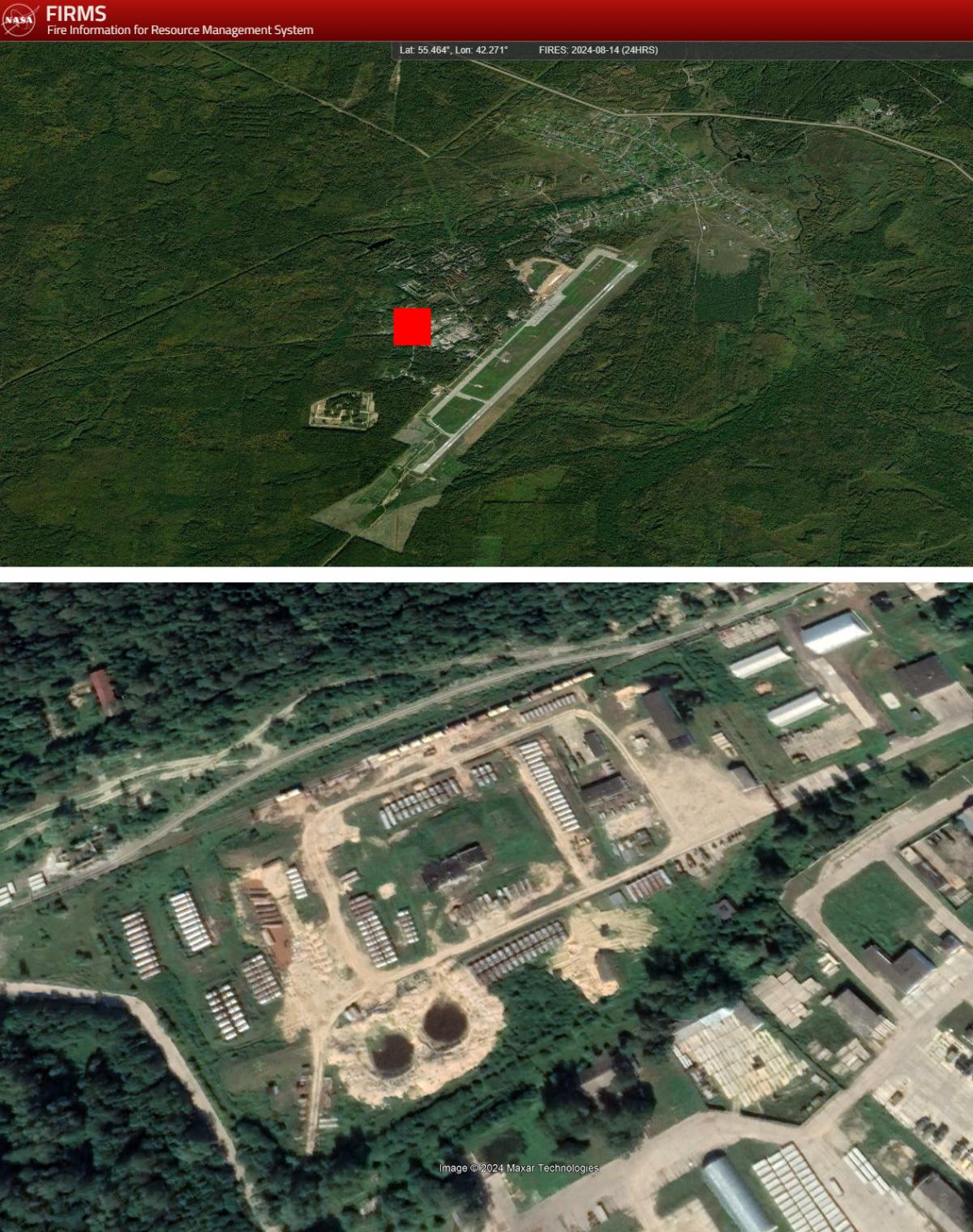 Пожежа на аеродромі "Саваслейка" / NASA та Maxar