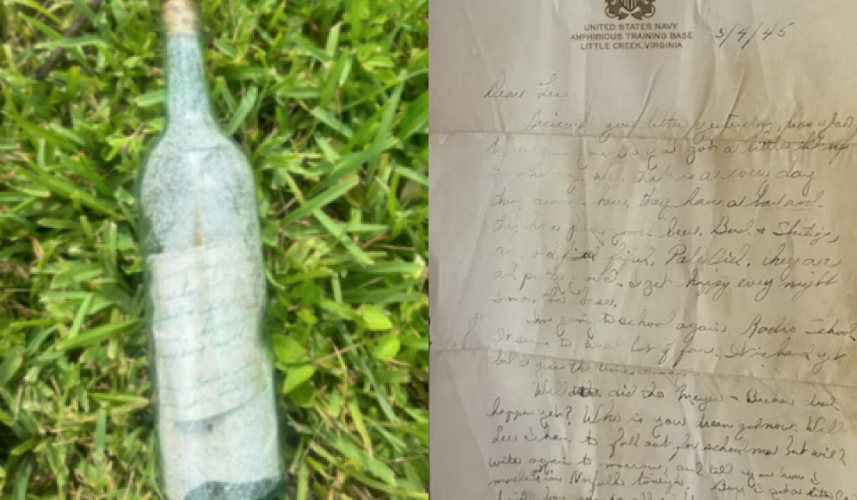 Женщина в горе мусора нашла послание в бутылке из 1945 года / коллаж УНИАН, скриншоты Женщина в горе мусора нашла послание в бутылке из 1945 года / коллаж УНИАН, скриншоты