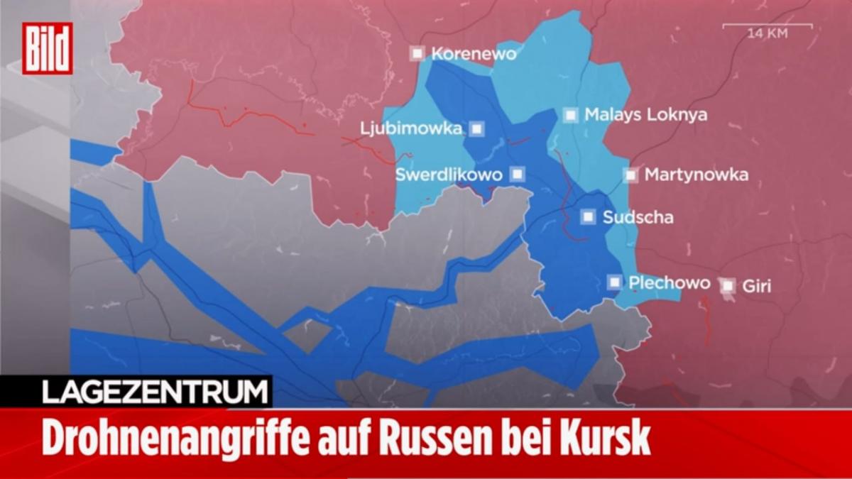 ВСУ захватывают все больше территорий в Курской области/ карта Bild ВСУ захватывают все больше территорий в Курской области/ карта Bild
