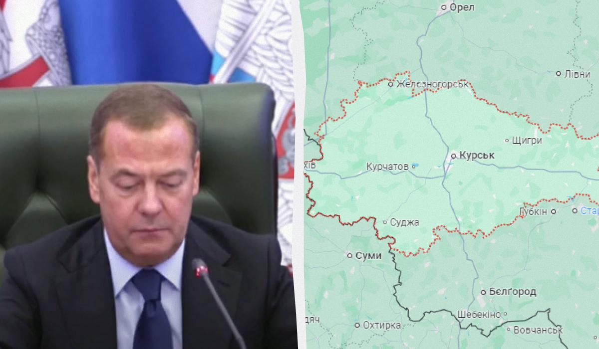 Дмитро Медведєв зробив низку заяв щодо війни України з РФ / колаж УНІАН зі скріншотів Дмитро Медведєв зробив низку заяв щодо війни України з РФ / колаж УНІАН зі скріншотів