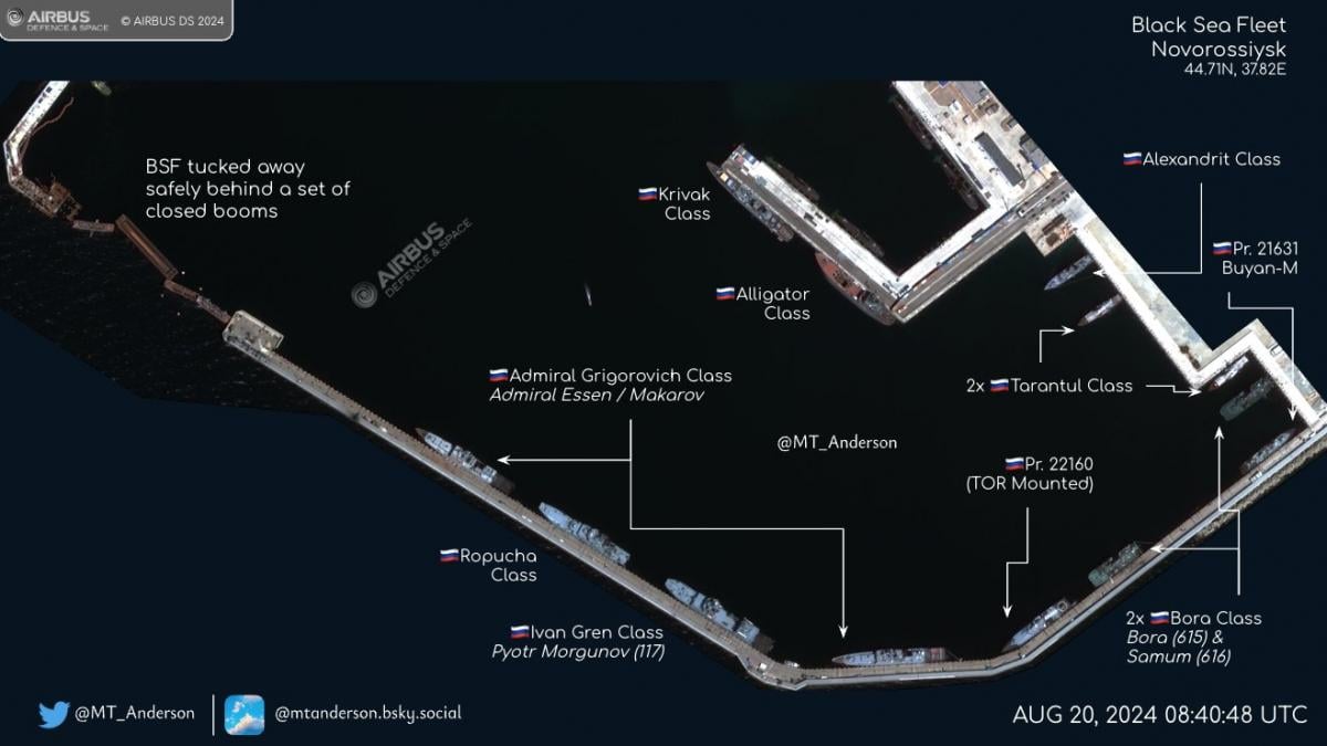 Расположение российских кораблей / источник MT Anderson Расположение российских кораблей / источник MT Anderson