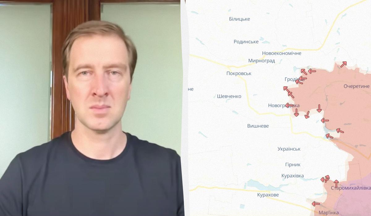 Иван Ступак назвал цель оккупантов на Покровском направлении / коллаж УНИАН, фото DeepState, скриншот Иван Ступак назвал цель оккупантов на Покровском направлении / коллаж УНИАН, фото DeepState, скриншот