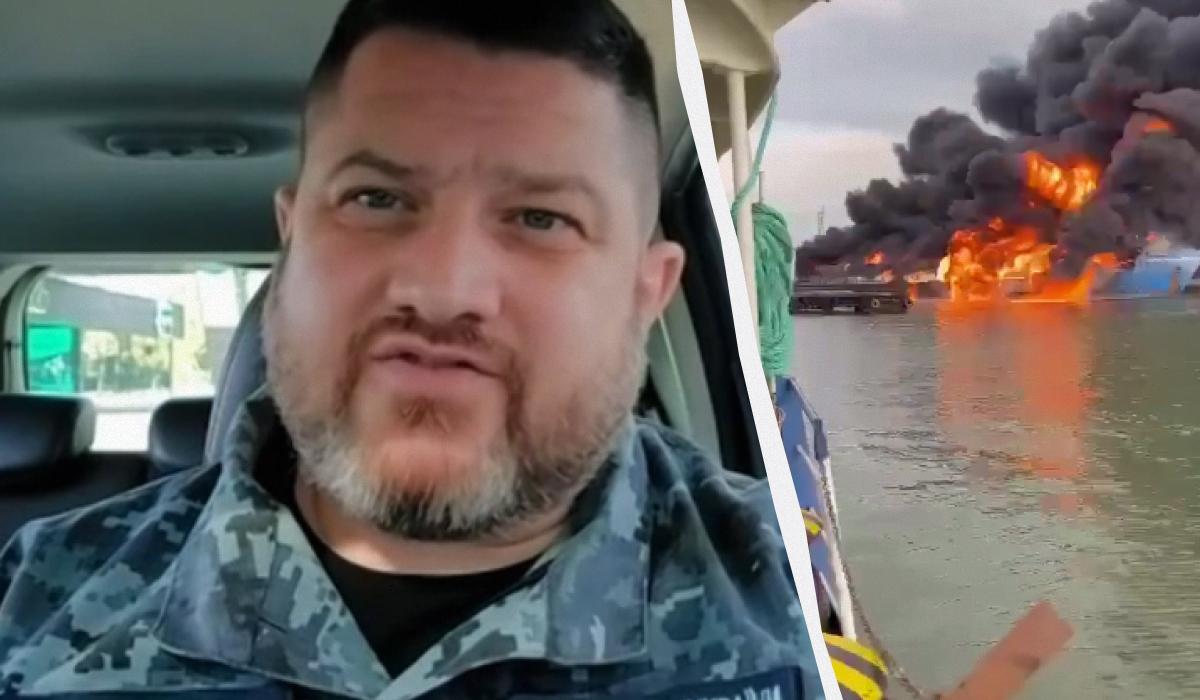 Дмитро Плетенчук розповів подробиці ураження ворожого порома / колаж УНІАН зі скріншотів Дмитро Плетенчук розповів подробиці ураження ворожого порома / колаж УНІАН зі скріншотів