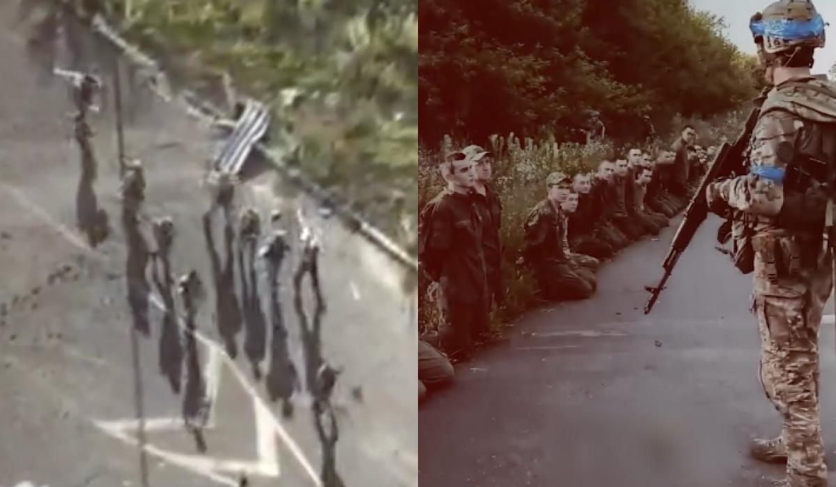 На Курщині полонених було так багато, що українським військовим бракувало транспорту / колаж УНІАН, скріншоти На Курщині полонених було так багато, що українським військовим бракувало транспорту / колаж УНІАН, скріншоти