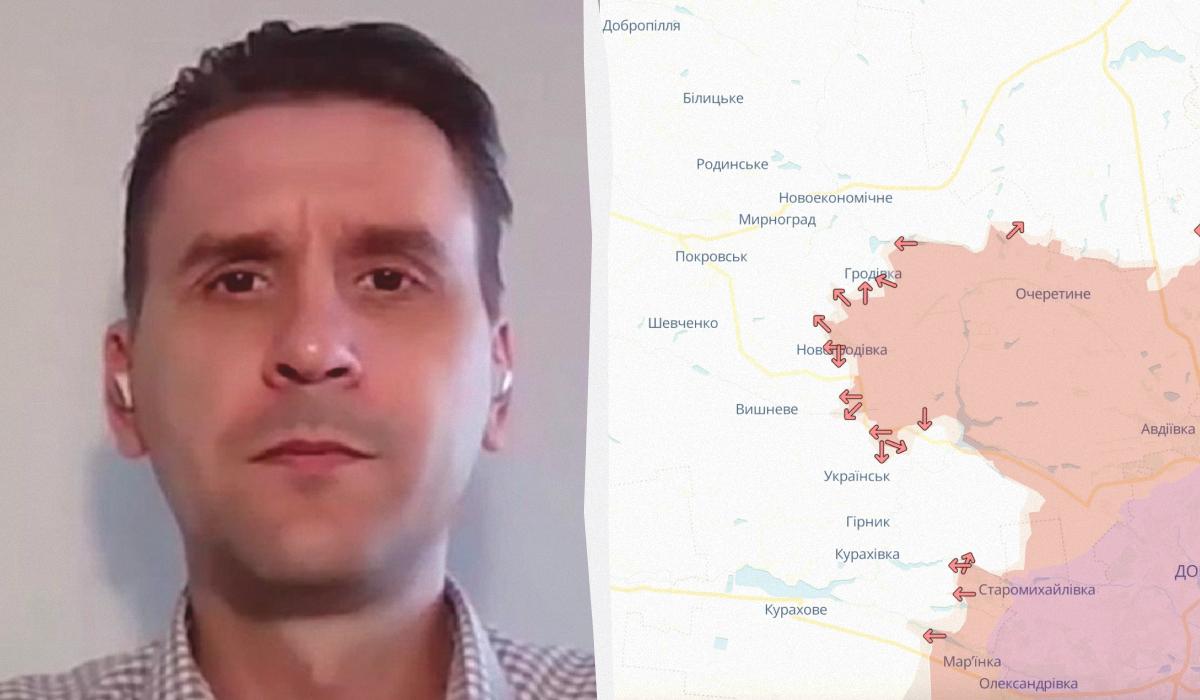Коваленко назвав головну мету окупантів на Покровському напрямку / колаж УНІАН, фото DeepState, скріншот Коваленко назвав головну мету окупантів на Покровському напрямку / колаж УНІАН, фото DeepState, скріншот
