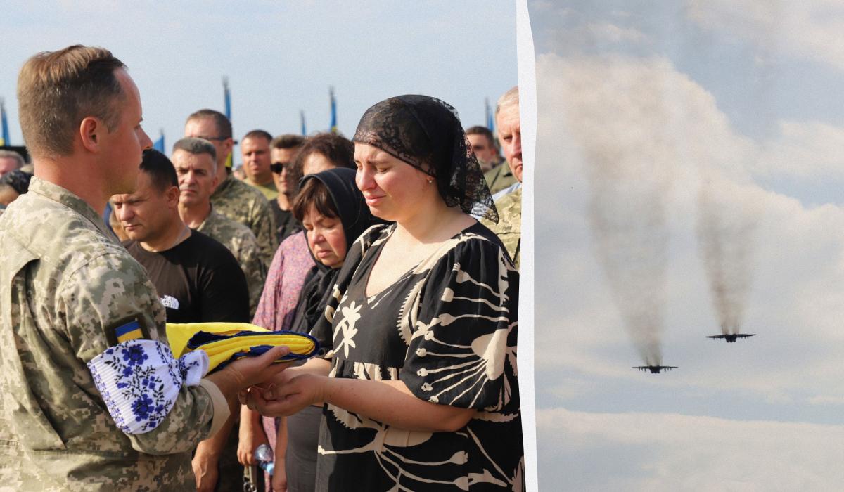 Прощання із захисником України / Колаж УНІАН / фото Повітряного командування "Захід" Прощання із захисником України / Колаж УНІАН / фото Повітряного командування "Захід"