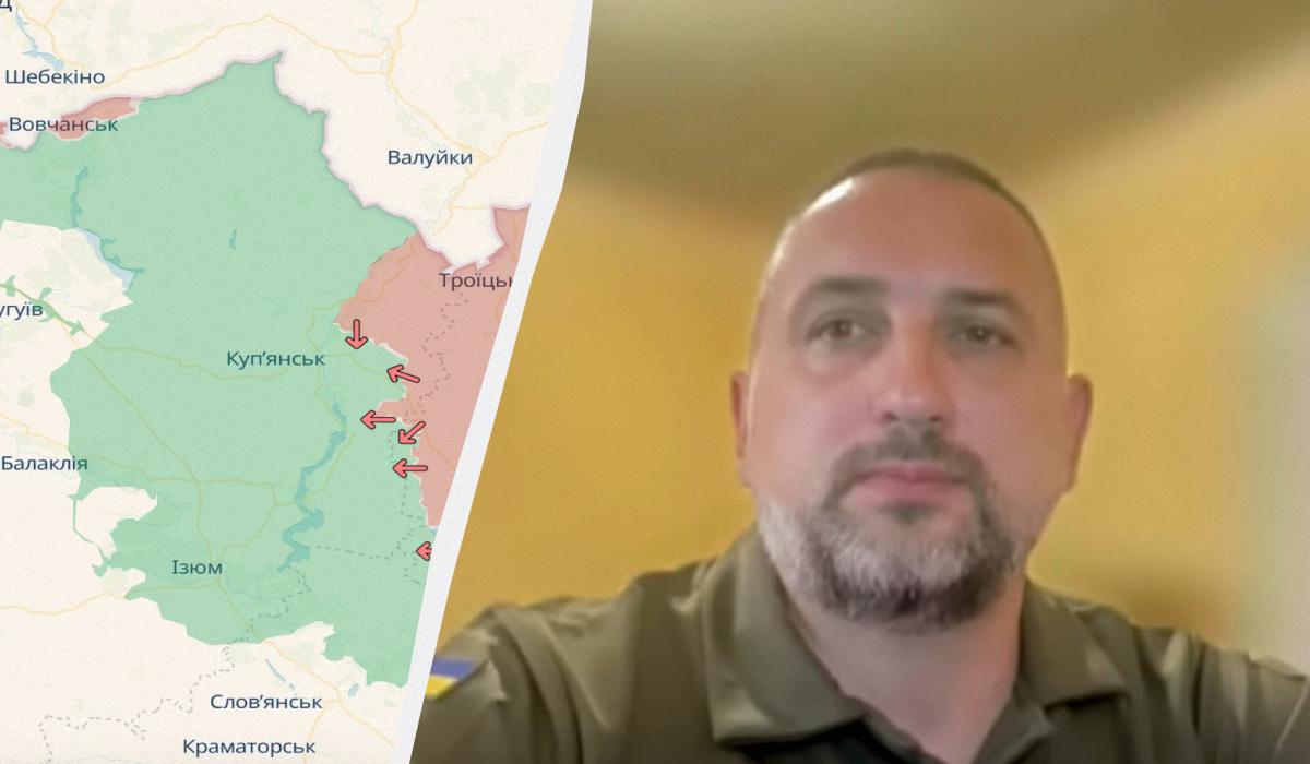 Виталий Саранцев прокомментировал ситуацию в Харьковской области / коллаж УНИАН, фото DeepState, скриншот Виталий Саранцев прокомментировал ситуацию в Харьковской области / коллаж УНИАН, фото DeepState, скриншот