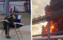 В России пылает один из крупнейших НПЗ страны (видео)