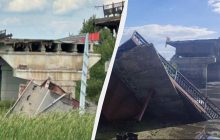 Мост через реку Сейм в Курской области уничтожен, еще один - под ударом (фото)