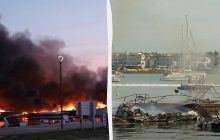 Сгорели 35 суден на 2 миллиона евро: в Хорватии ищут троих украинцев за поджог порта (видео)
