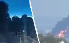 На Кубані палає пором, момент вибуху потрапив на відео