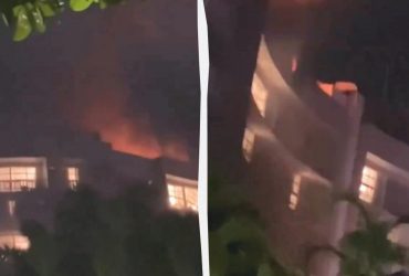 В Австралии вертолет упал на крышу отеля (видео)