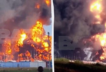 У РФ повторно атаковано нафтобазу, яка палає майже тиждень (відео)