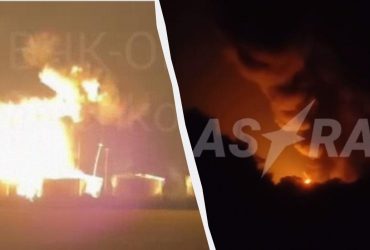 В России БПЛА атаковали нефтебазу и склад боеприпасов (видео)