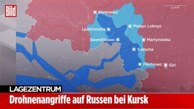 ЗСУ захоплюють дедалі більше територій у Курській області/ карта Bild