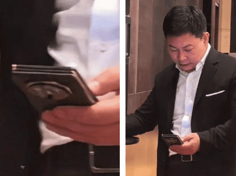 Ричард Ю, гендиректор Huawei, с тройным складным смартфоном / фото Gizmochina