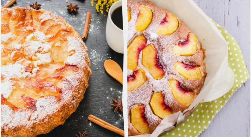 Бісквіт високий і м'який, як пух: шарлотка з яблуками (персиками) за 1 годину