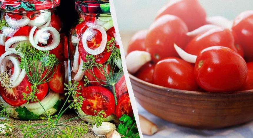 Такие вкусные, что не оторваться: сладкие помидоры на зиму с луком