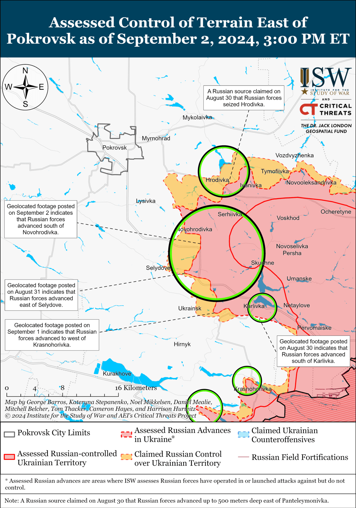 Українські воїни мають успіхи біля Покровська, з'ясували в ISW / карта understandingwar.org