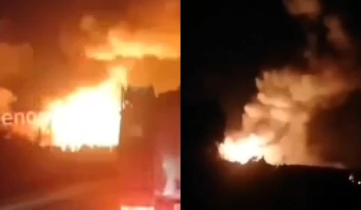 В России дрон атаковал склад боеприпасов / коллаж УНИАН, скриншоты В России дрон атаковал склад боеприпасов / коллаж УНИАН, скриншоты