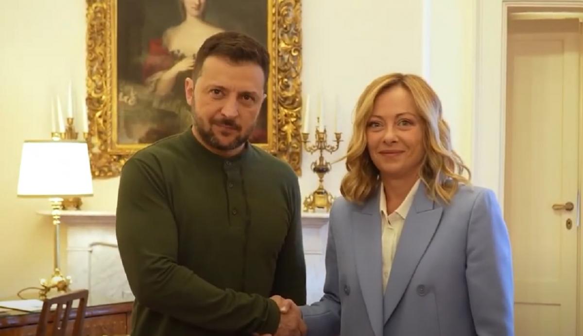 Володимир Зеленський зустрівся з прем'єркою Італії Джорджею Мелоні / скріншот Володимир Зеленський зустрівся з прем'єркою Італії Джорджею Мелоні / скріншот