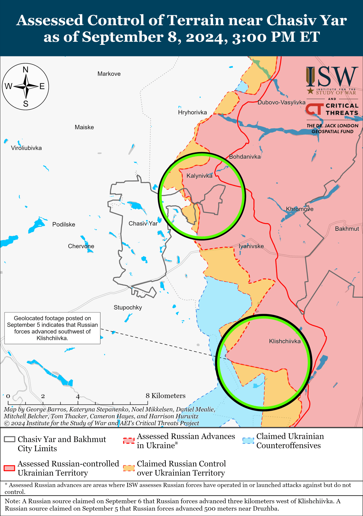 Росіяни просунулися біля Часового Яру і Торецька, - ISW (карта) Росіяни просунулися біля Часового Яру і Торецька, - ISW (карта)