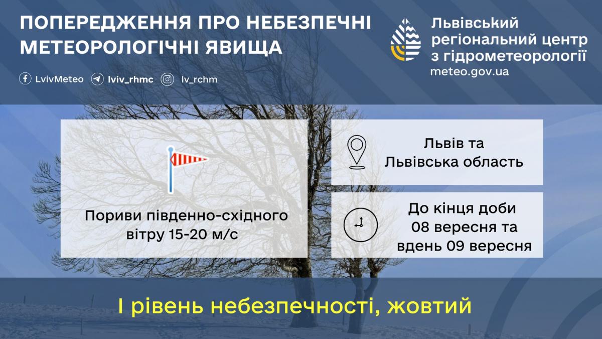 На Львівщині оголосили штормове попередження / фото Львівський гідрометцентр На Львівщині оголосили штормове попередження / фото Львівський гідрометцентр