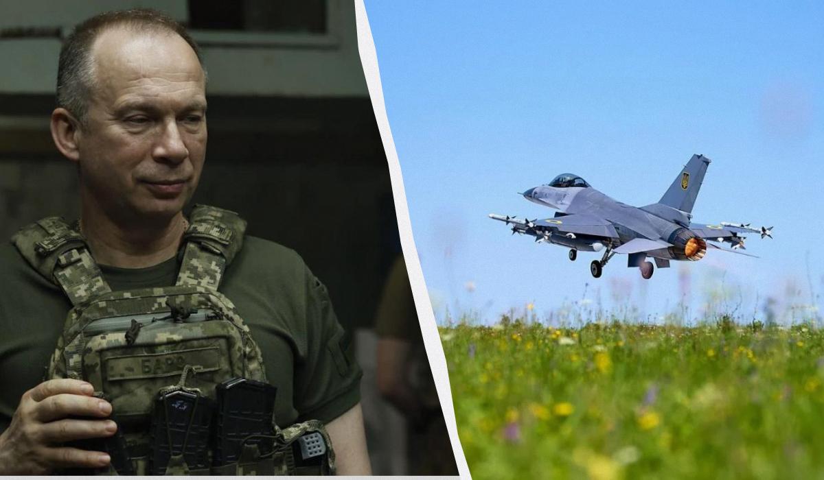Сырский прокомментировал катастрофу F-16 / Коллаж УНИАН, фото Zelenskiy Official, фото t.me/osirskiy