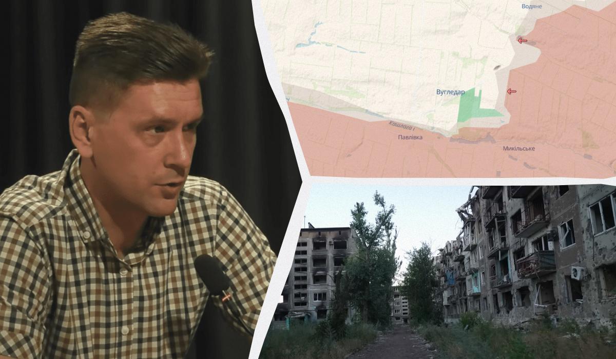 Александр Коваленко оценил ситуацию в районе уничтоженного Угледара / коллаж УНИАН, карта deepstatemap.live, кадры из видео Александр Коваленко оценил ситуацию в районе уничтоженного Угледара / коллаж УНИАН, карта deepstatemap.live, кадры из видео