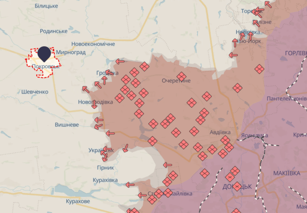 Військовий розповів, де "намічається" місце тотального знищення ворогів / скріншот з deepstatemap.live