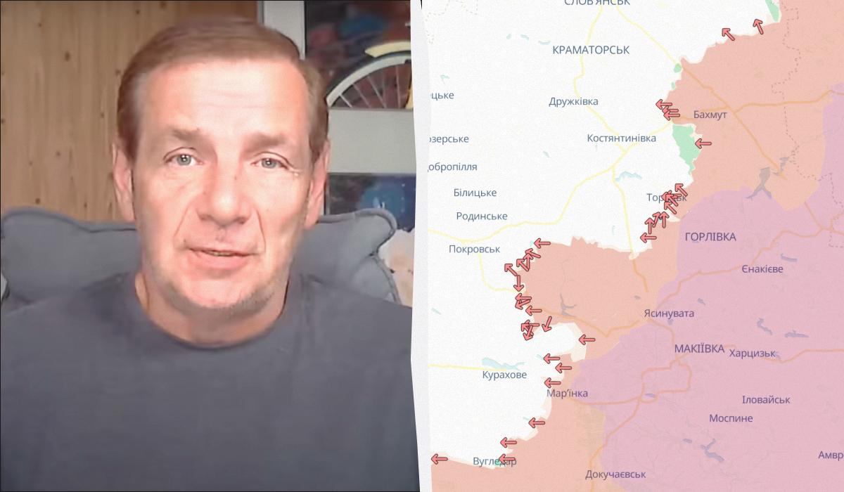 Гетьман прокоментував події на східному фронті / колаж УНІАН, фото DeepState, кадр з відео Гетьман прокоментував події на східному фронті / колаж УНІАН, фото DeepState, кадр з відео