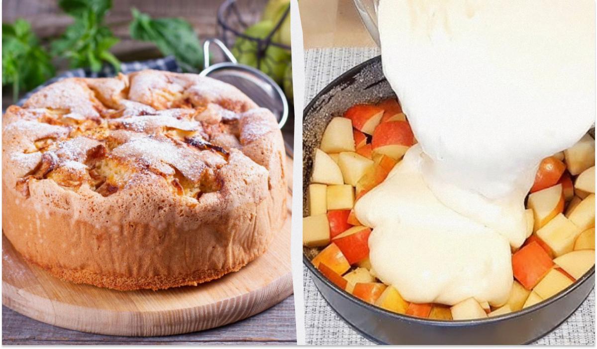 Заливная шарлотка с яблоками рецепт / коллаж УНИАН, фото ua.depositphotos.com, YouTube