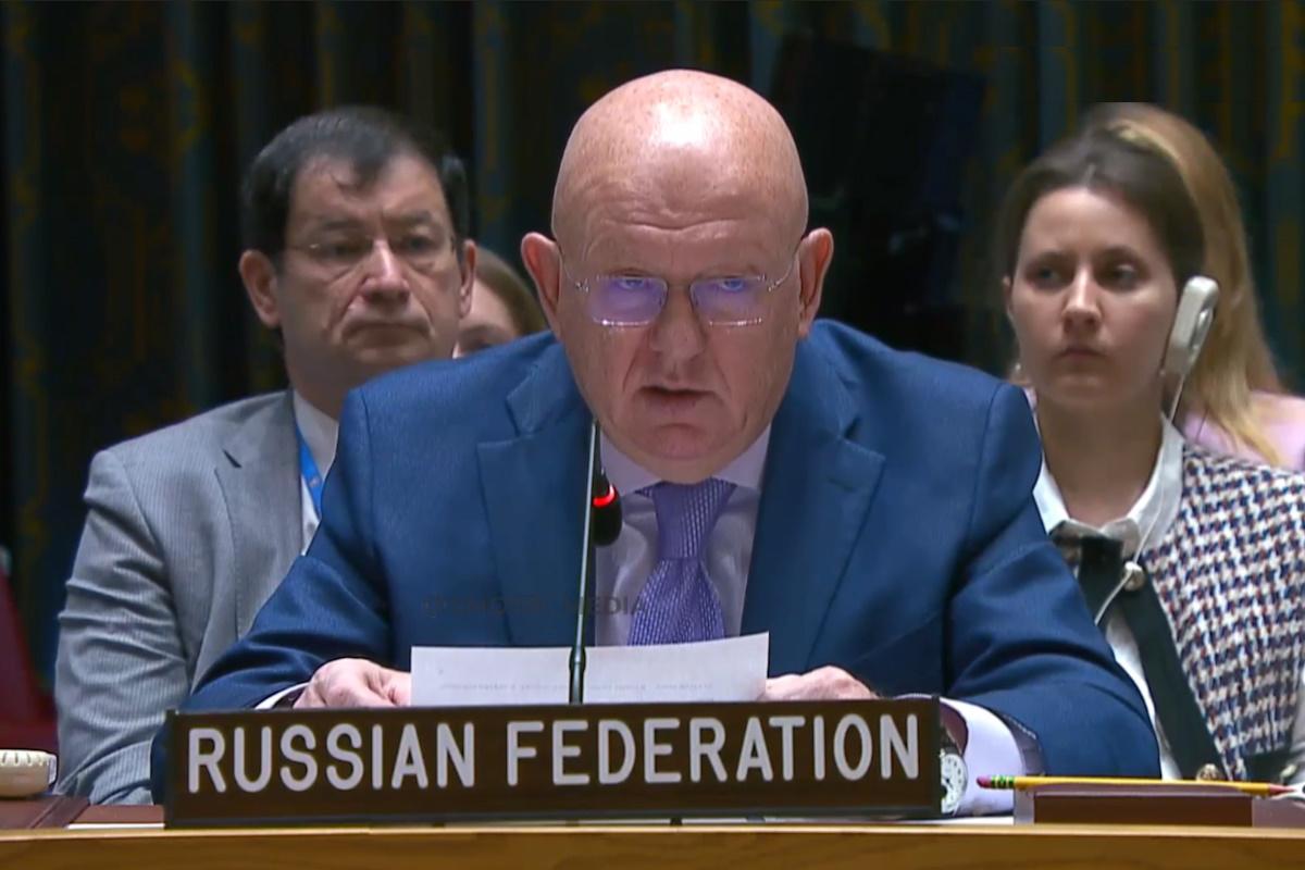 Представник РФ в ООН Василь Небензя знову демонстративно лякає Захід / кадр із відео Представник РФ в ООН Василь Небензя знову демонстративно лякає Захід / кадр із відео