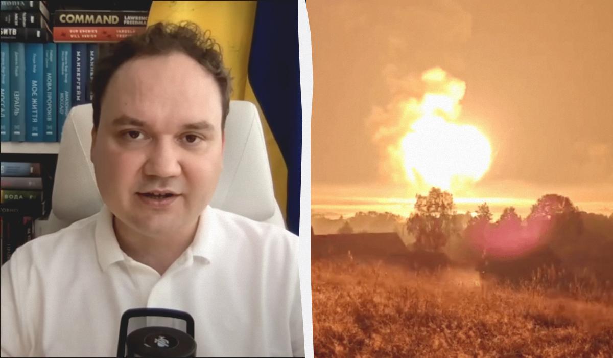 Олександр Мусієнко прокоментував удар по складу російських боєприпасів у Торопці Тверської області / колаж УНІАН, скріншоти Олександр Мусієнко прокоментував удар по складу російських боєприпасів у Торопці Тверської області / колаж УНІАН, скріншоти