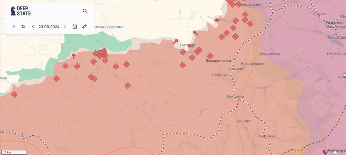Загалом окупанти просунулись у 7 населених пунктах / карта DeepState