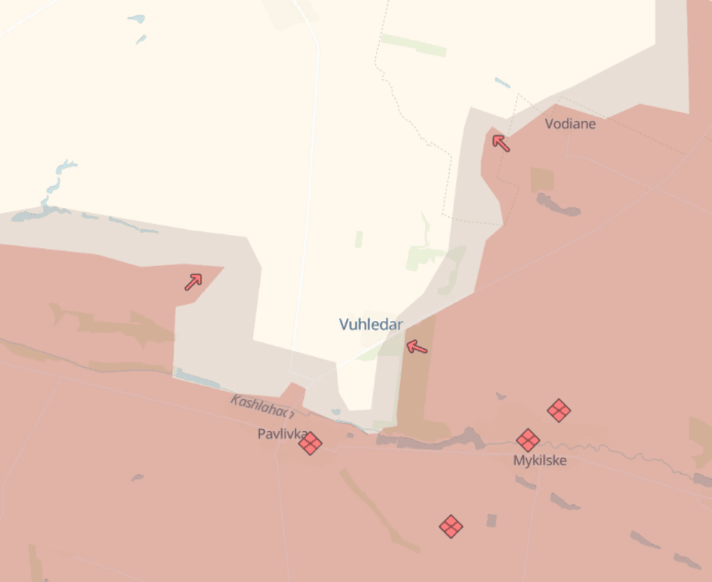 Угледар на карте боевых действий / скриншот с deepstatemap.live Угледар на карте боевых действий / скриншот с deepstatemap.live