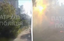 В метрах от полиции и спасателей: появилось видео повторной атаки "Шахеда" по Сумам