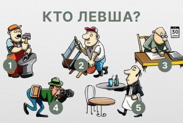 Кто из них левша: забавная головоломка для самых внимательных