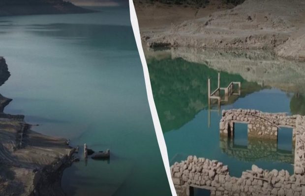 У Греції з-під води показалося затонуле майже півстоліття тому село (фото)