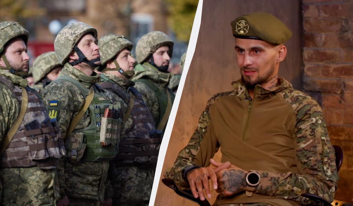 Боєць Віктор Хамець обурений небажаннням украхнців іти до війська / колаж УНІАН, фото t.me/V_Zelenskiy_official, кадр з відео Боєць Віктор Хамець обурений небажаннням украхнців іти до війська / колаж УНІАН, фото t.me/V_Zelenskiy_official, кадр з відео
