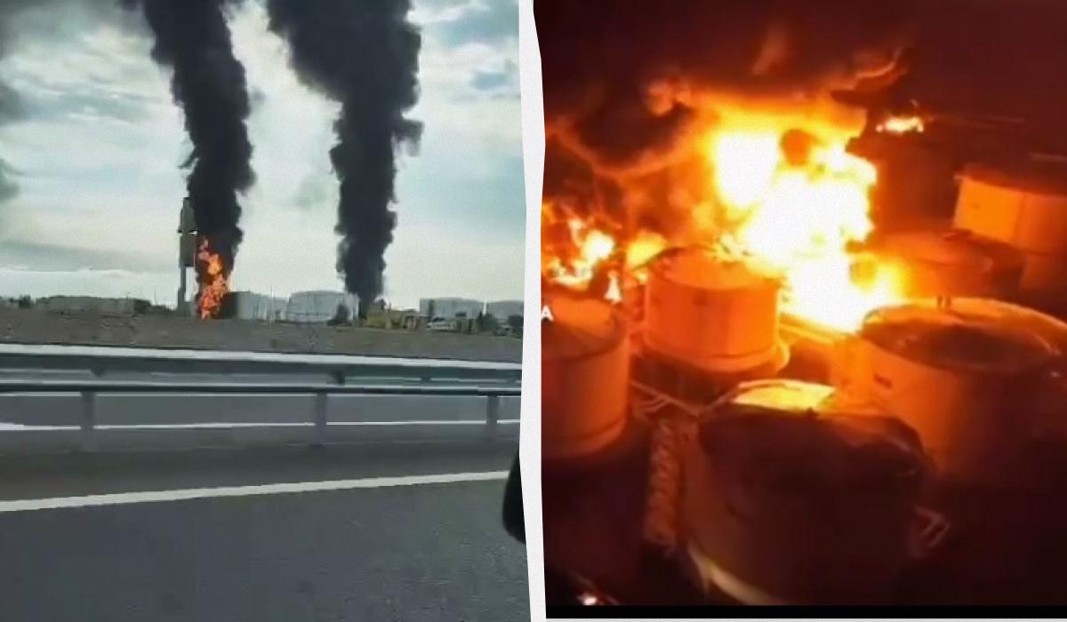 Удар по нефтебазе в Феодосии показал беспомощность российской ПВО / Коллаж УНИАН, скриншоты Удар по нефтебазе в Феодосии показал беспомощность российской ПВО / Коллаж УНИАН, скриншоты