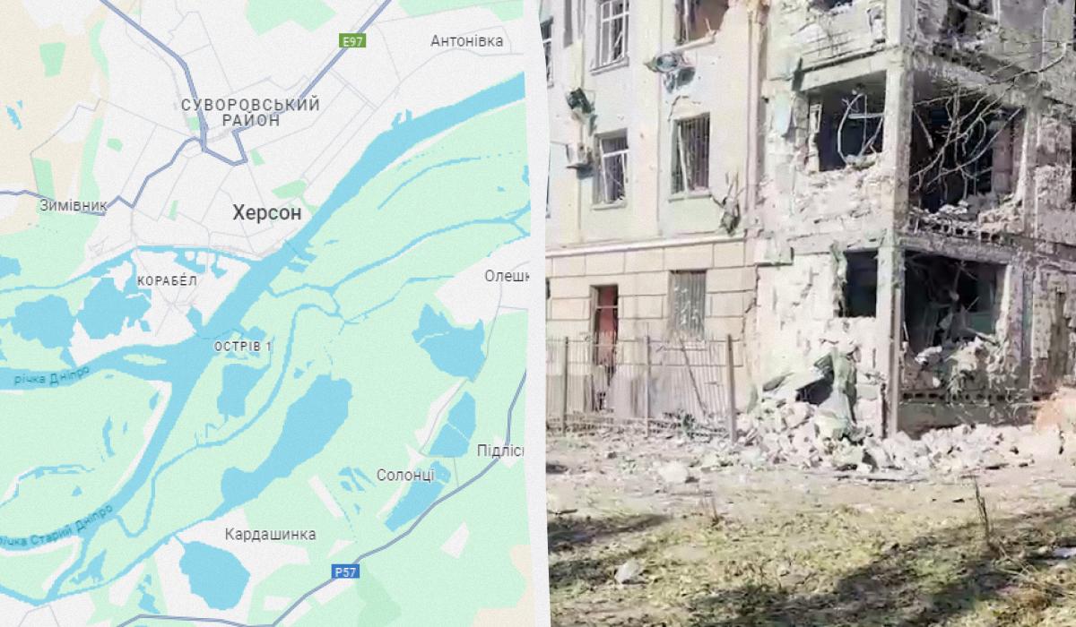 Росіяни атакували Херсон з повітря / колаж УНІАН зі скріншотів Росіяни атакували Херсон з повітря / колаж УНІАН зі скріншотів