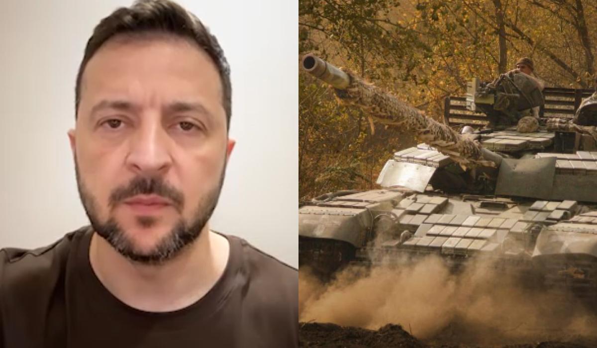 Зеленський розповів про ситуацію в Курській області / колаж УНІАН, скріншот, фото 28 бригади Зеленський розповів про ситуацію в Курській області / колаж УНІАН, скріншот, фото 28 бригади