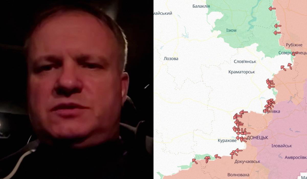 Иван Варченко заявил, что продвижение РФ на передовой замедлилось / коллаж УНИАН, фото DeepState, кадр из видео Иван Варченко заявил, что продвижение РФ на передовой замедлилось / коллаж УНИАН, фото DeepState, кадр из видео