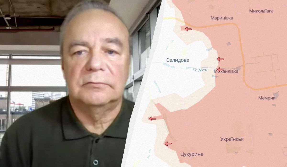 Ігор Романенко оцінив ситуацію в районі Селидового та Часового Яру / колаж УНІАН, фото DeepState, кадр з відео Ігор Романенко оцінив ситуацію в районі Селидового та Часового Яру / колаж УНІАН, фото DeepState, кадр з відео