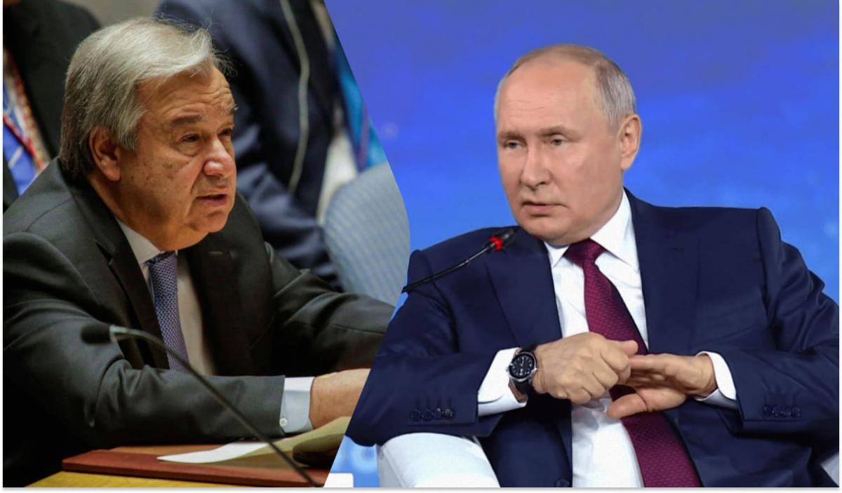 Гутерриш помогает Путину своим визитом / коллаж УНИАН, фото REUTERS, скриншот Гутерриш помогает Путину своим визитом / коллаж УНИАН, фото REUTERS, скриншот