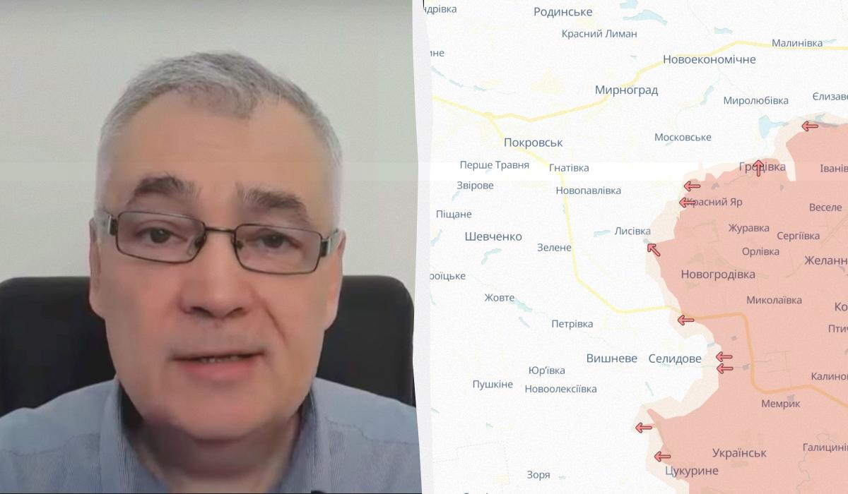Снегирев объяснил, почему россияне сосредоточились на Селидово, а не Покровске / коллаж УНИАН, карта DeepState, скриншот Снегирев объяснил, почему россияне сосредоточились на Селидово, а не Покровске / коллаж УНИАН, карта DeepState, скриншот